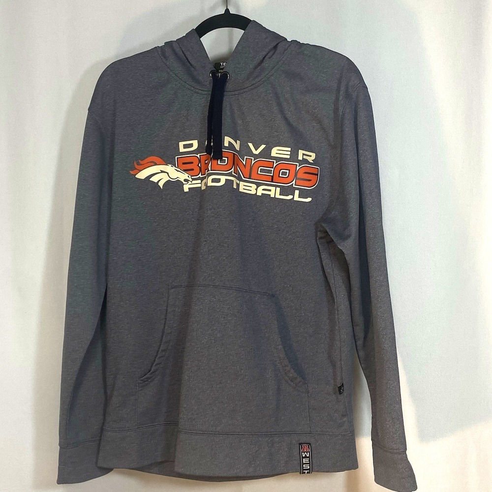 Denver Broncos NFL Football Medium Hoodie Sweatshirt Heather Blue Team Apparel